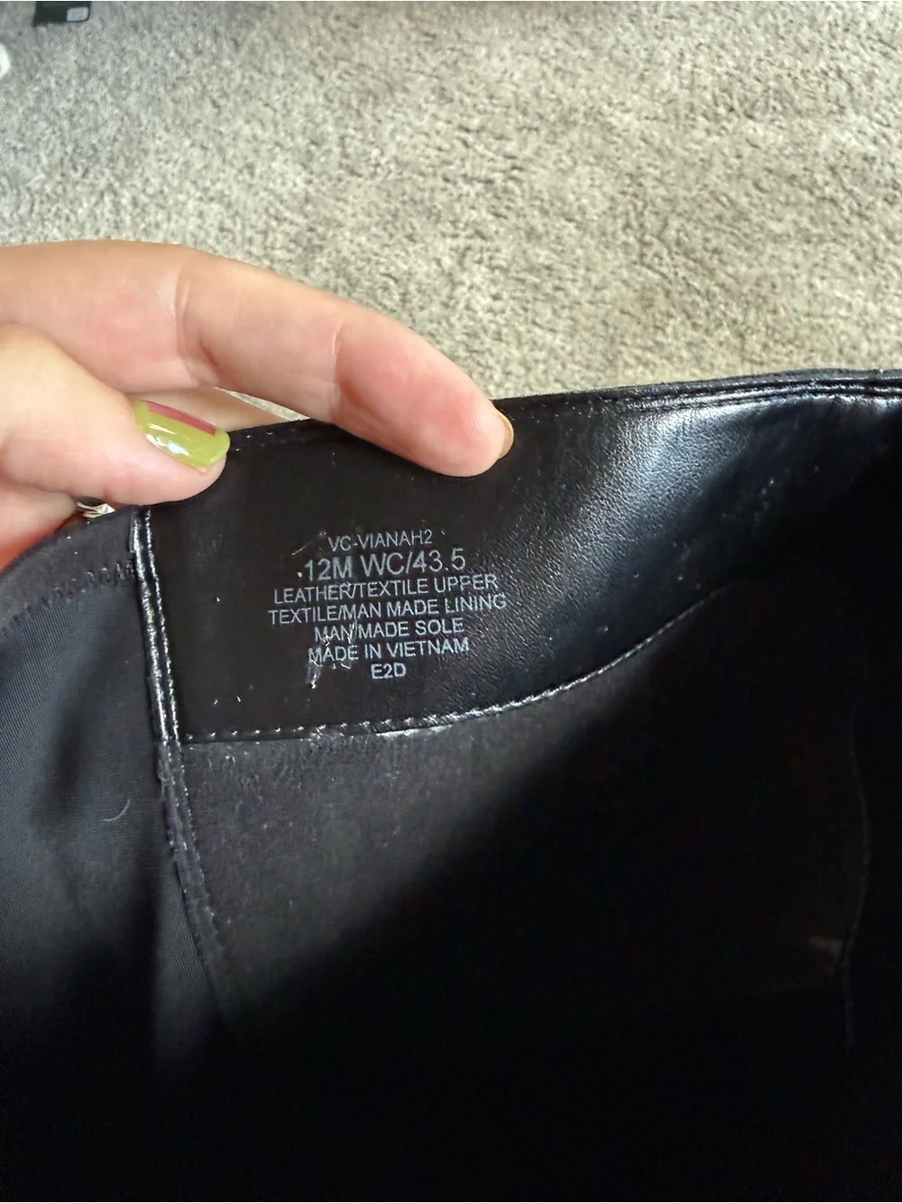 Vince Camuto Black Leather Wide Calf Boots